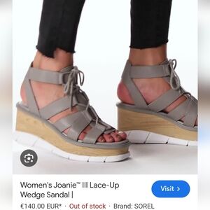 Sorel Gray and Tan Wedge Sandals